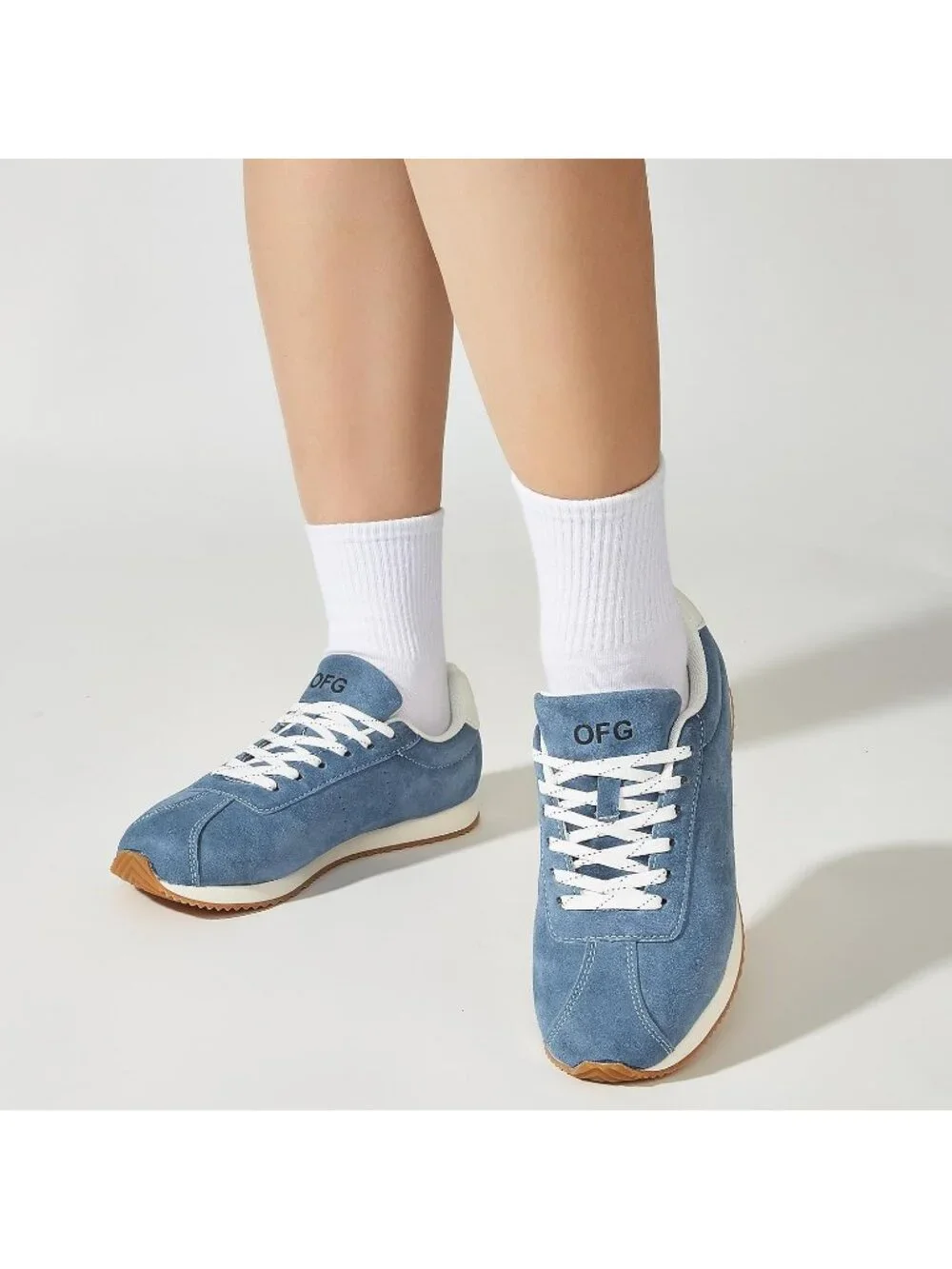 Women's Blue Comfortable Low Top Classic Retro Running Lightweight Sneakers